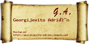 Georgijevits Adrián névjegykártya